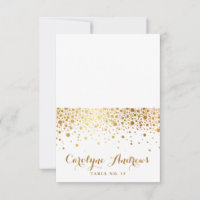 Faux Confettis en Feuille d'Or Cartes de Repas Élé