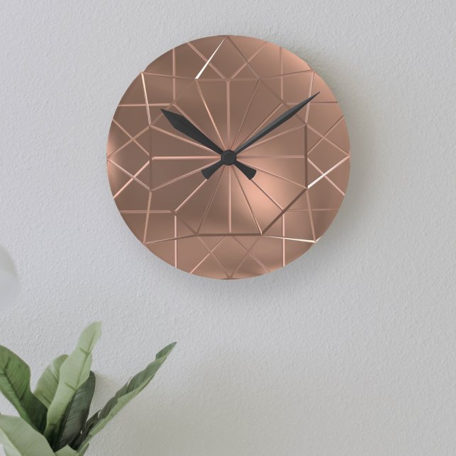 Faux Copper Coloured Octagon Round Wall Clock (This faux copper clock has a metallic effect that adds a unique touch to any room in your home.)