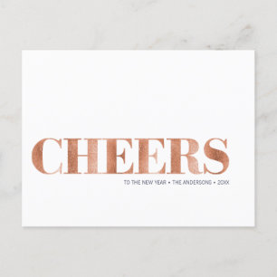 Faux Copper Foil salue la carte postale du Nouvel 