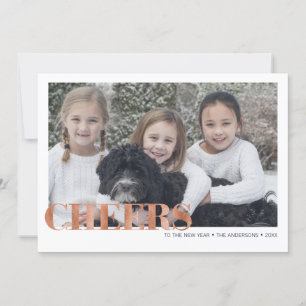 Faux Copper Foil salue le Carte photo du Nouvel An