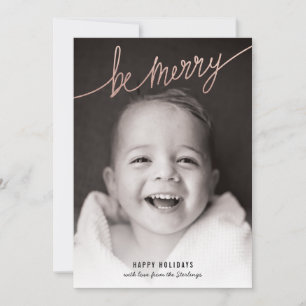 Faux Copper Foil Script Carte photo de vacances