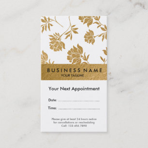 Faux Copper Gold Foil Florals Appointment Card