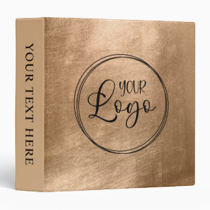 Faux Copper Gold Foil Your Logo Binder