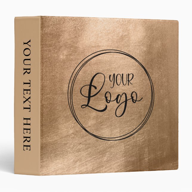 Faux Copper Gold Foil Your Logo Binder (Front/Spine)