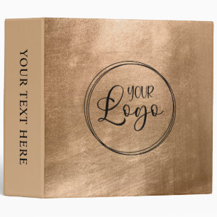 Faux Copper Gold Foil Your Logo Binder