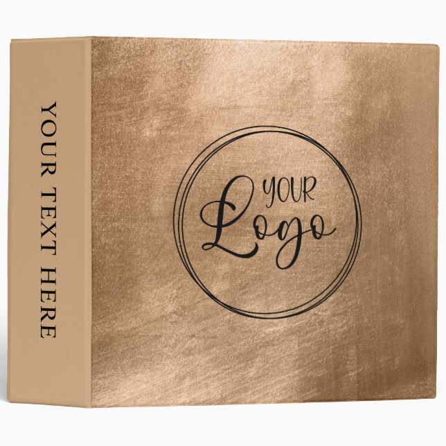 Faux Copper Gold Foil Your Logo Binder (Front/Spine)