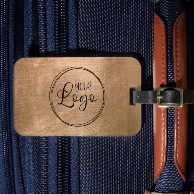 Faux Copper Gold Foil Your Logo Luggage Tag (Front Insitu 4)
