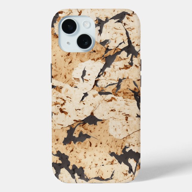 Faux Cork with Black Marble Inserts Case-Mate iPhone Case (Back)