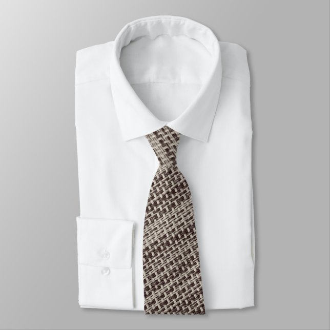 Faux Cotton Fabric Modern Neck Tie (Tied)
