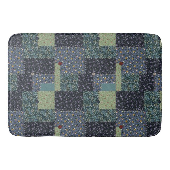 Faux Country Patchwork Quilt Bath Mat (Front)