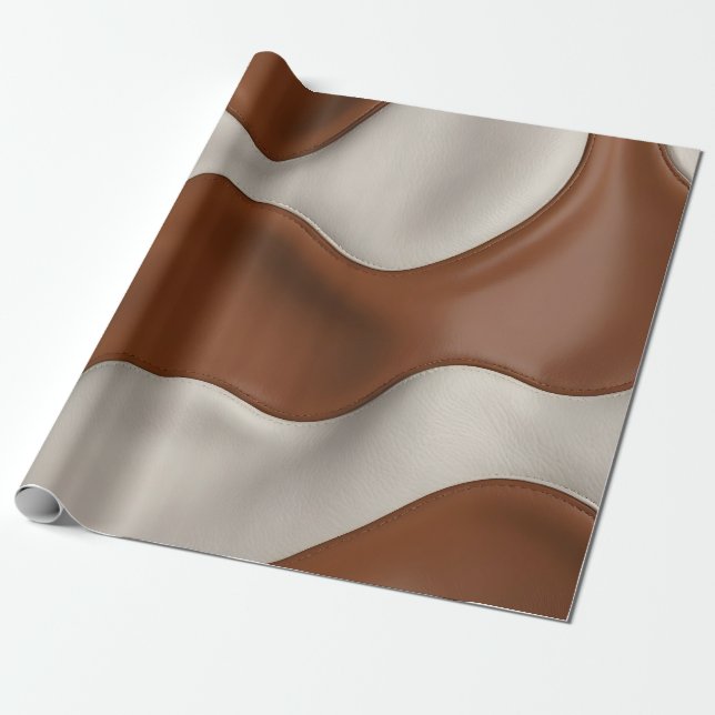 Faux Cow Leather Popular Luxury Elegant Collection Wrapping Paper (Unrolled)