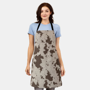 Faux Cow Print, Brown and Cream Apron