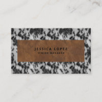 Faux Cowhide & Leather Rustic Animal Print Black