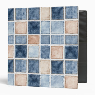 Faux Cream Denim Blue Jean Binder