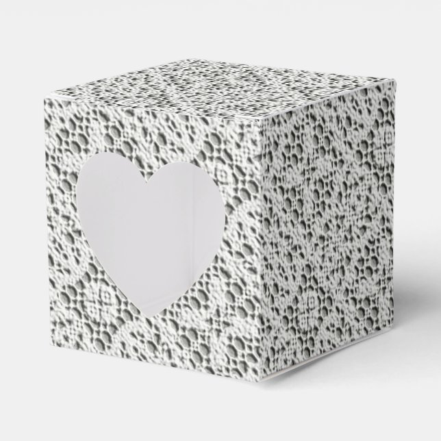 Faux Crochet Mauve  Favor Box (Front Side)