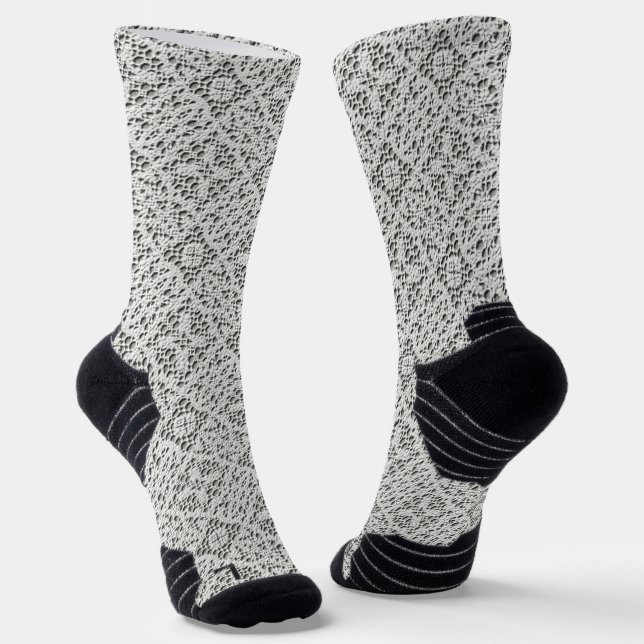 Faux Crochet White Socks (Angled)