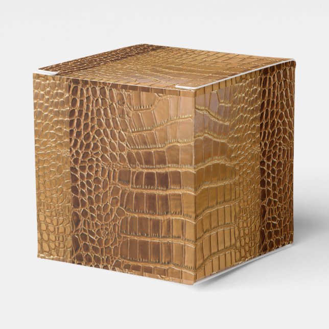 Faux Crocodile Leather Animal Skin Pattern Favor Box (Front Side)