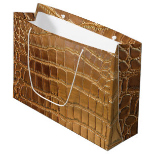 Faux Crocodile Leather Animal Skin Pattern Large Gift Bag