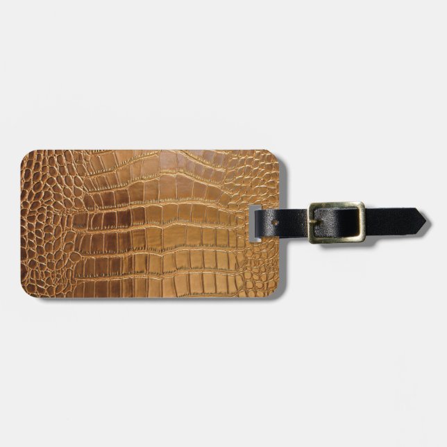 Faux Crocodile Leather Animal Skin Pattern Luggage Tag (Front Horizontal)