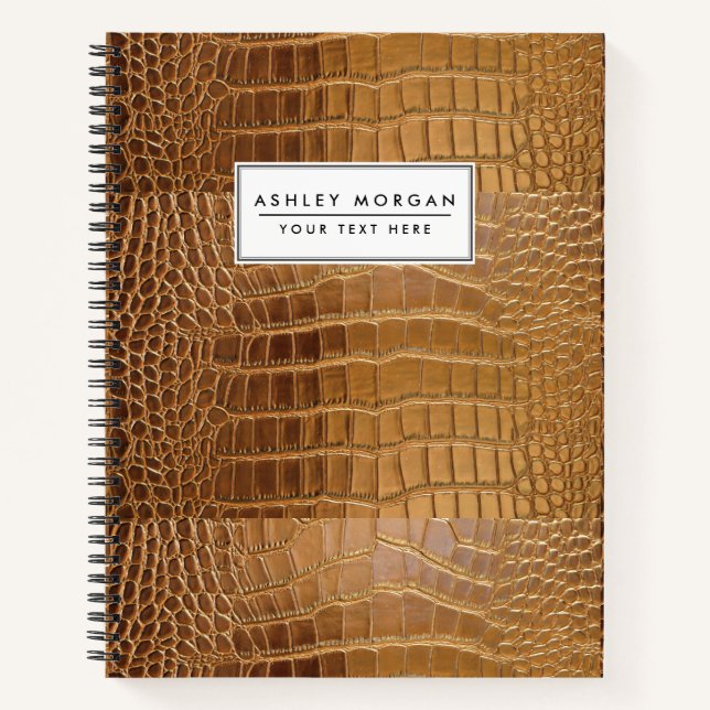 Faux Crocodile Leather Animal Skin Pattern Notebook (Front)