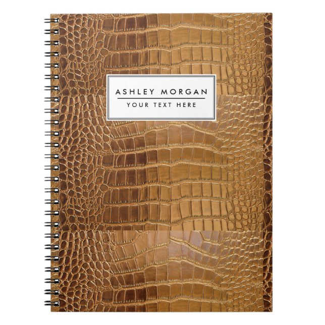 Faux Crocodile Leather Animal Skin Pattern Notebook (Front)