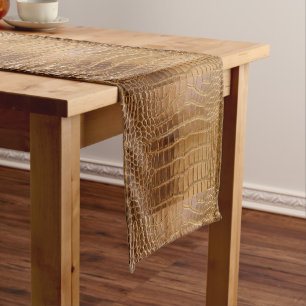 Faux Crocodile Leather Animal Skin Pattern Short Table Runner
