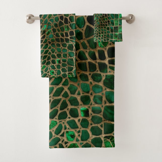 Faux Crocodile texture malachite et or (En situation)