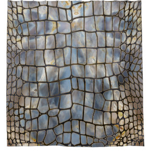 Faux Crocodile texture marble and gold