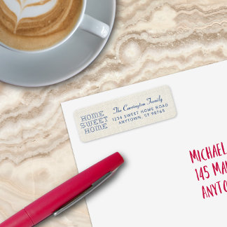 Faux Cross-Stitch Home Sweet Home Blue Retour