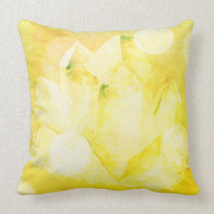 *~* Faux Crystals Citrine Yellow New Age Throw Pillow
