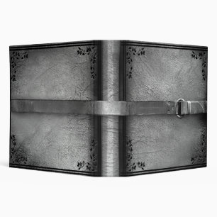 Faux Cuir et Ceinture Classeur gris argenté