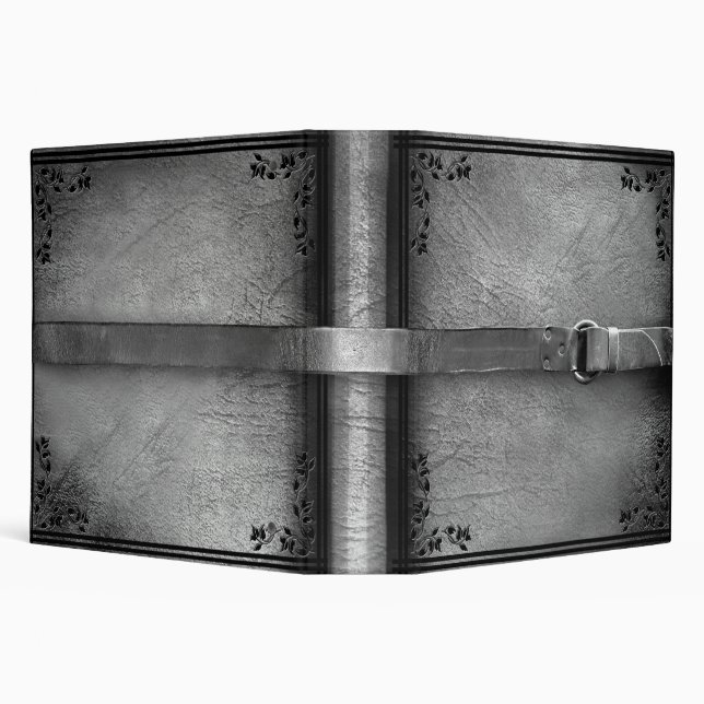 Faux Cuir et Ceinture Classeur gris argenté (Arrière-plan)