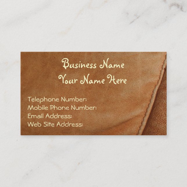 Faux Cuir Rustique Cartes de visite (Devant)