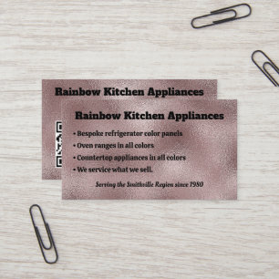 Faux Dark Pink Metallic Business Card