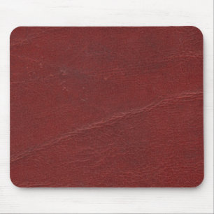 Faux Dark Red Leather Mouse Pad