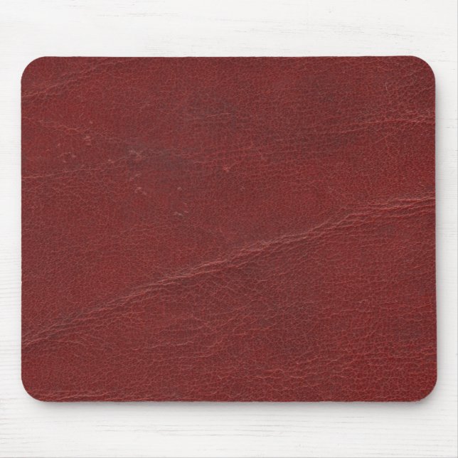 Faux Dark Red Leather Mouse Pad (Front)