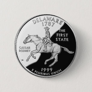 Faux Delaware State Quarter 2 Inch Round Button