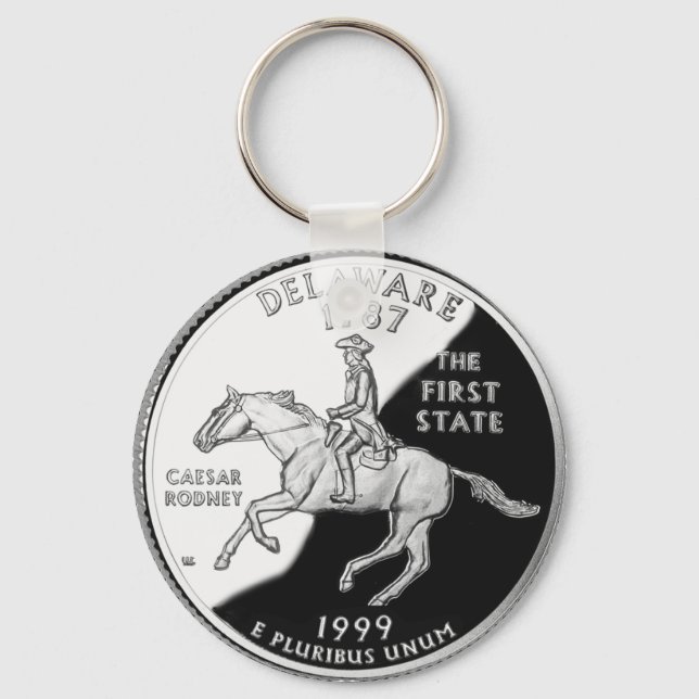 Faux Delaware State Quarter Keychain (Front)