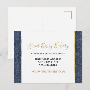Faux Denim Blue Jean Postcard