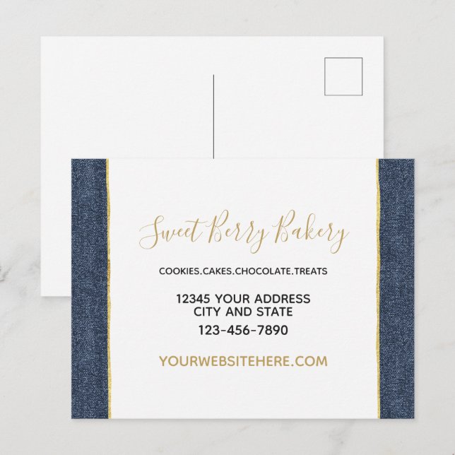 Faux Denim Blue Jean Postcard (Front/Back)