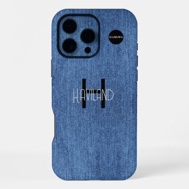 Faux Denim Design Cell Phone Case HAMbWG (Back)