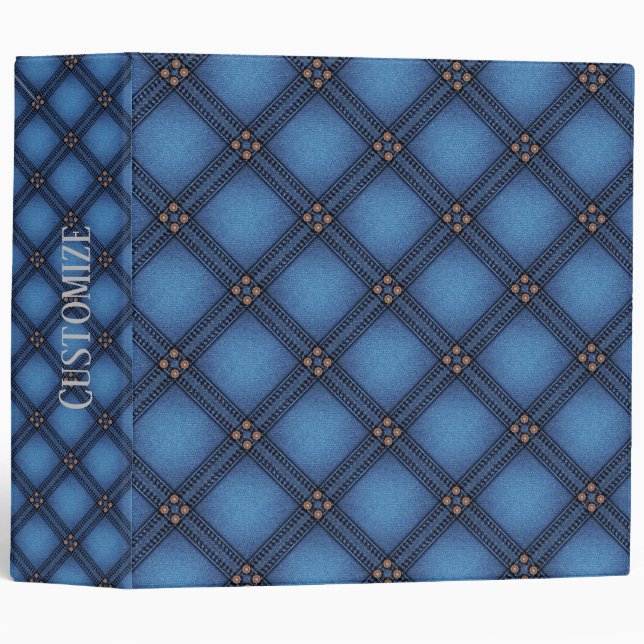 Faux Denim Texture  3 Ring Binder (Front/Spine)