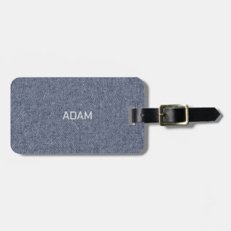 Faux Denim Texture Navy Blue Mousepad Luggage Tag