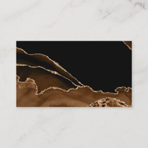 Faux Desert Brown Marbled Agate Contemporary Stone Business Card