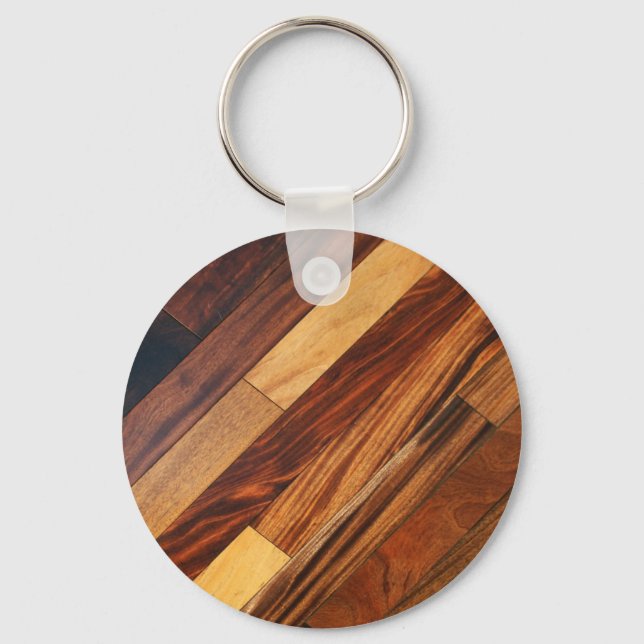 Faux Diagonal Wood Flooring Keychain (Front)