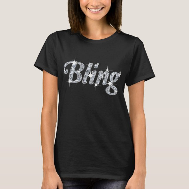 Faux Diamond Bling Design T-shirt (Front)