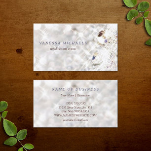Faux Diamond Bling Glitter Bokeh Event Planner Business Card