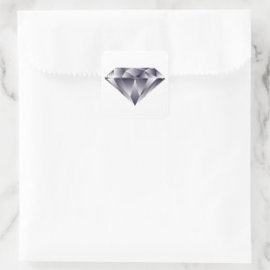 Faux Diamond Gem Sparkle Gemstone Jewel Crafts Square Sticker