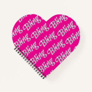 Faux diamond on hot pink Bling design Notebook