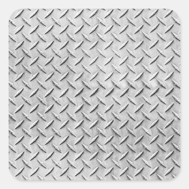 Faux Diamond Plating Background Square Sticker (Front)